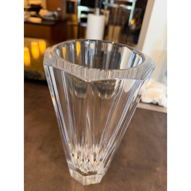2010s Large Orrefors Architectural Style Crystal Vase For Sale - Image 5 of 11