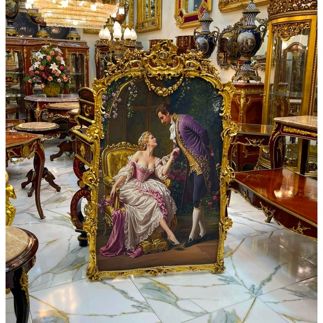 Create an atmosphere of timeless romance with this exquisite French-inspired artwork, featuring a beautifully dressed...