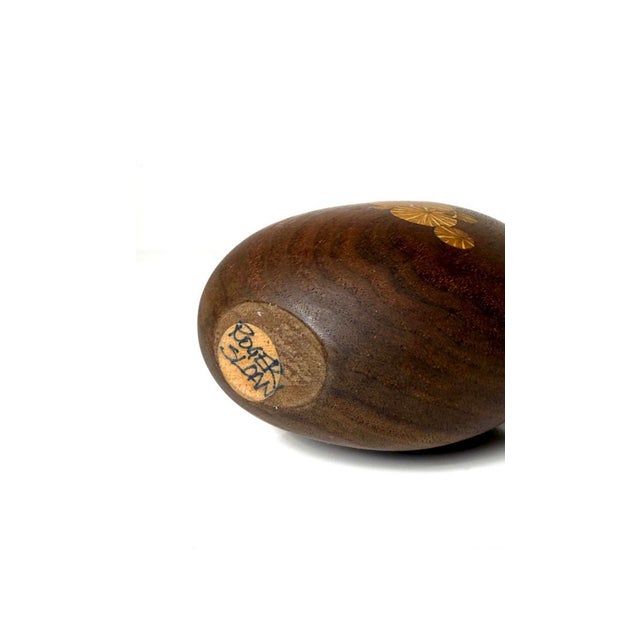 Mid Century Modern Roger Sloan Turned Walnut Inlaid Weed Pot Twig Vase, Circa 1970s For Sale - Image 9 of 9