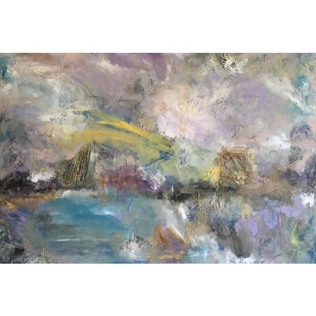 "Abrigo" Original Abstrast Colorful Oil Landscape Painting For Sale In Los Angeles - Image 6 of 6