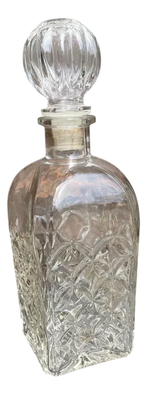 Glass Whiskey Decanter, 1970s
