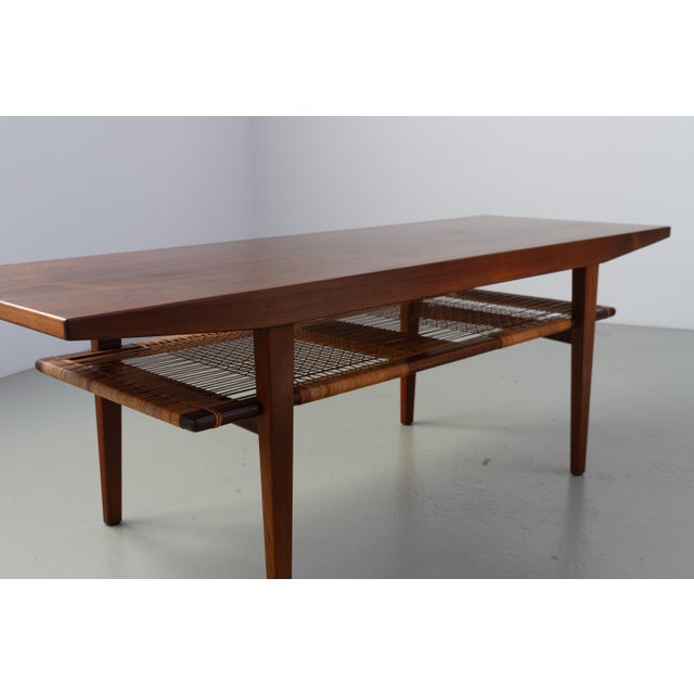 Wood Danish Walnut and Cane Coffee Table by Anton Kildeberg, 1960s For Sale - Image 7 of 18