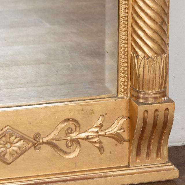 Early 19th Century Swedish Gold Giltwood Mirror With Laurel Wreath Crest For Sale - Image 13 of 14