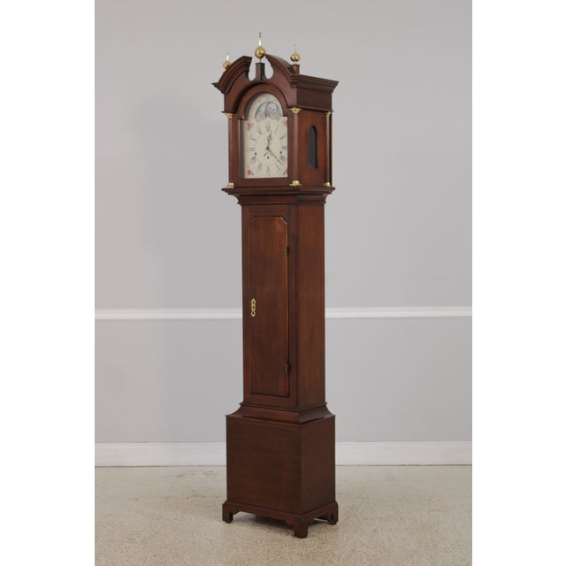 Traditional Stickley Colonial Williamsburg Mahogany Grandfather Clock For Sale - Image 3 of 18