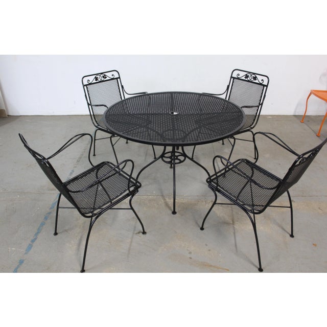 Mid-Century Woodard Outdoor Table and 4 Chairs Offered is a Vintage Woodard Outdoor table and 4 Chairs . A great set for...