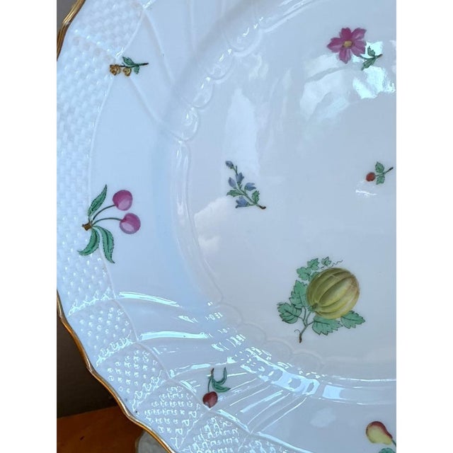 Vintage Richard Ginori Italian Floral and Fruit Porcelain Plates - Set of 4 For Sale - Image 9 of 12
