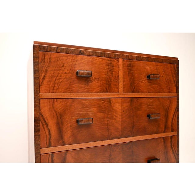 Art Deco Figured Walnut Chest of Drawers from Heals, 1930 For Sale - Image 9 of 11