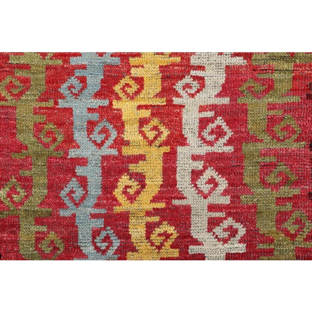 Tribal Rug & Kilim’s Tribal Rug in Red With Primitivist Geometric Patterns For Sale - Image 3 of 7