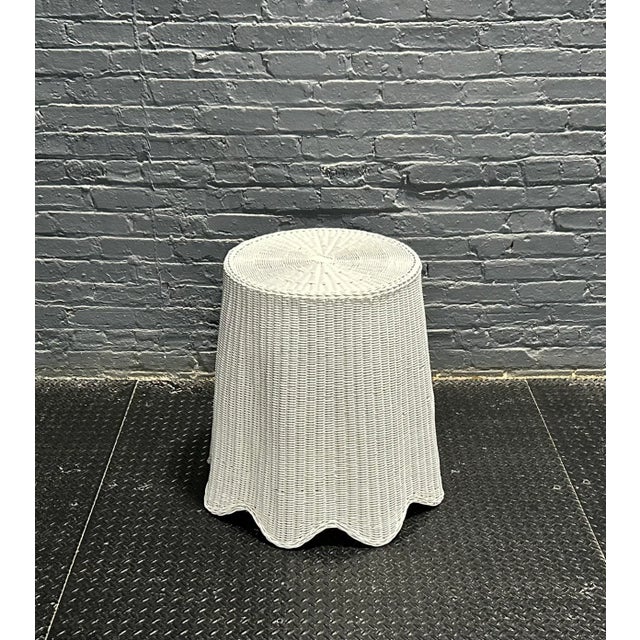 Trompe L’oeil Boho Chic Wicker Ghost Table For Sale - Image 4 of 10