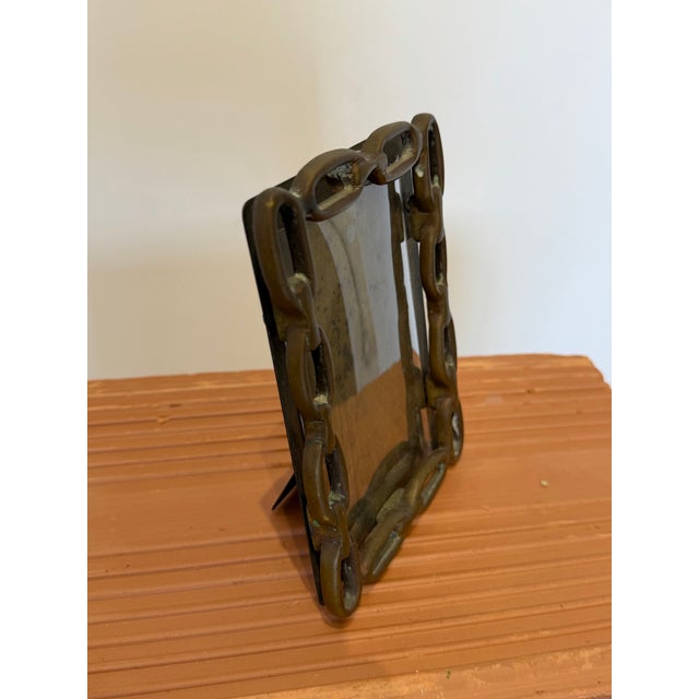 Mid-Century Brazilian Modern Bronze Chainlink Picture Frame, 1960s For Sale - Image 10 of 11