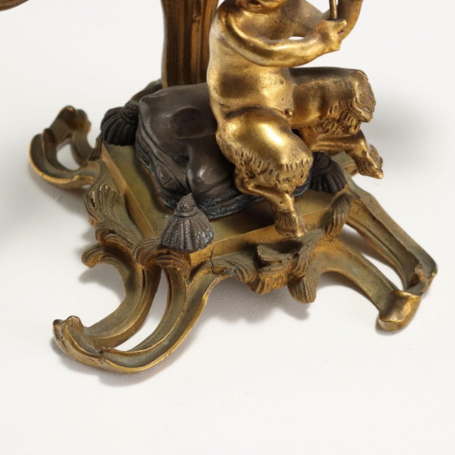 Metal Three-Layer Gilded Bronze Candelabras, Set of 2 For Sale - Image 7 of 10