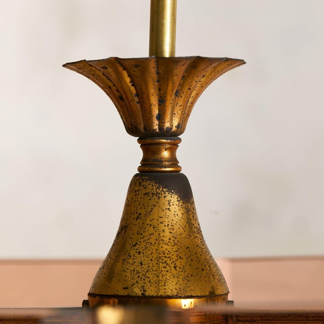 Metal 1970s Italian Brass + Curved Amber Smoked Glass Pendant Light For Sale - Image 7 of 8