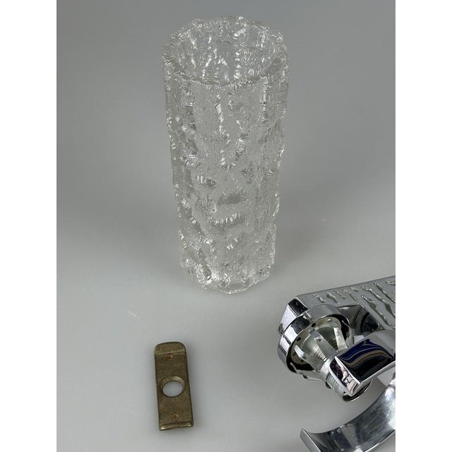 Brutalist Wall Light in Glass and Chrome, Germany, 1960s For Sale - Image 10 of 15
