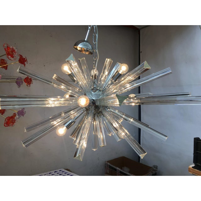 Impressive sputnik murano glass Chandelier Chandelier Sputnik Murano Glass Rare Oval Sputnik Murano Glass With Triedro...