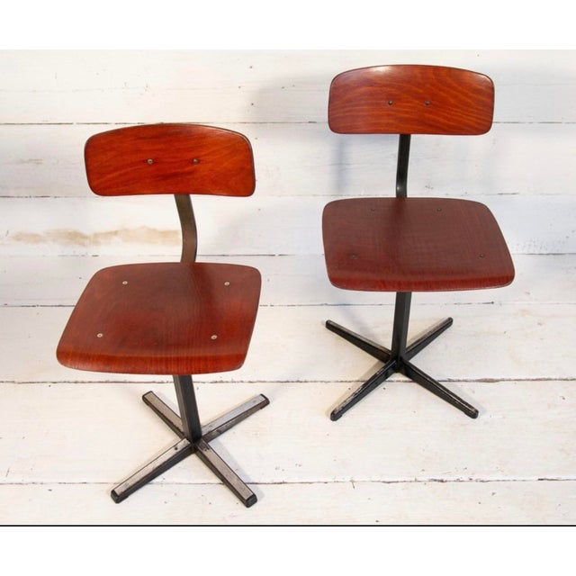 Industrial School Chairs, 1960s, Set of 2 For Sale - Image 4 of 13