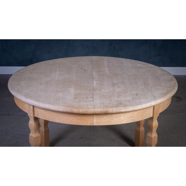 Wood Brutalist Oak Dining Table by Henning Kjærnulf, 1970s For Sale - Image 7 of 13