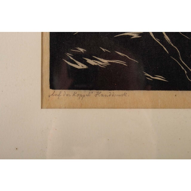 1930s Stylized Horses Running Framed Engraving, 1930s For Sale - Image 5 of 7