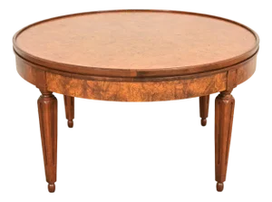 Baker Furniture French Regency Louis XVI Burled Wood Coffee Table or Cocktail Table, Circa 1960s