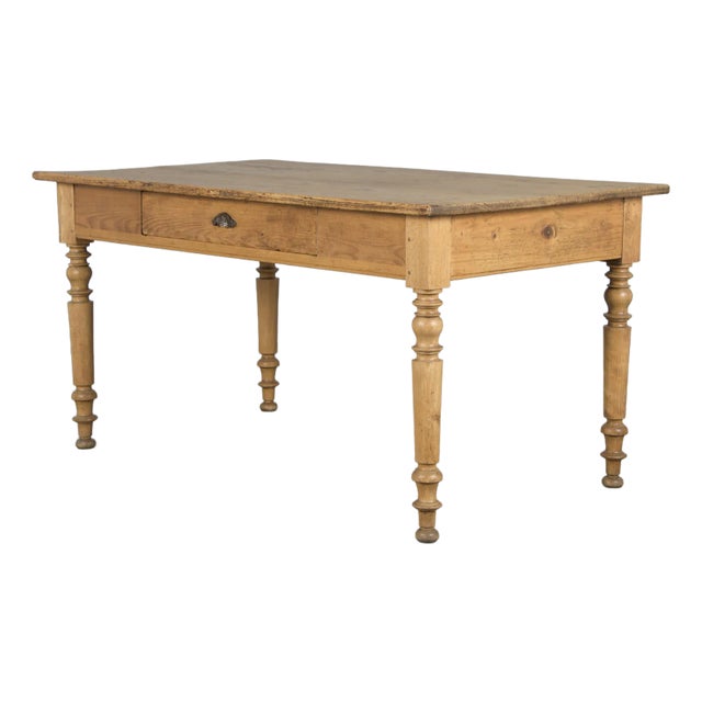 Antique Country French Provincial Pine Farmhouse Table For Sale