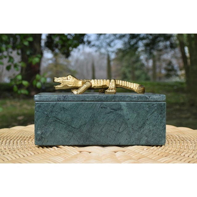 New item. Not vintage. The Allie Green Marble Box is a uniquely classic home accessory. Its handle features a brass...