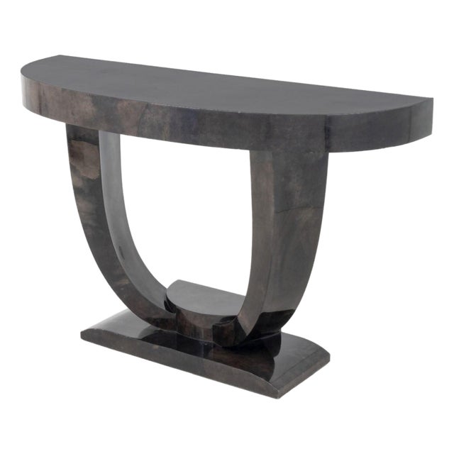 Karl Springer Goatskin Lacquered Console Table For Sale