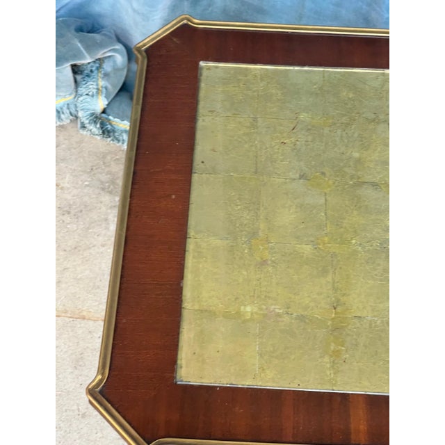 Italian Neoclassical Coffee Table, 1940s, Carved Mahogany With Gilt Panel Top For Sale - Image 9 of 13