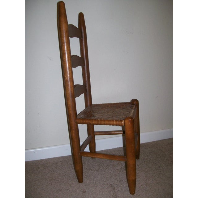 Early 20th Century Antique Child's Ladder-Back Chair With Cane Seat - Early 20th Century For Sale - Image 5 of 12