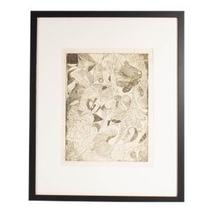 Abstract Etching With Heart Designs by Mae Alice Engron