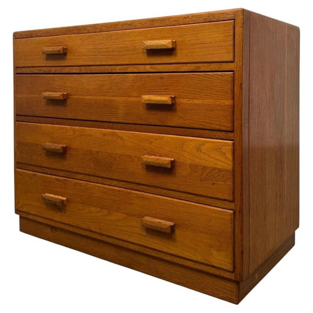 Antique Early 20th Century English Golden Oak Chest of Drawers For Sale - Image 4 of 12