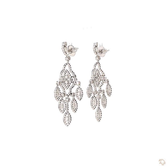 8.19 Carat Round Brilliant Cut Diamond Gold Earrings, Pair For Sale - Image 4 of 9