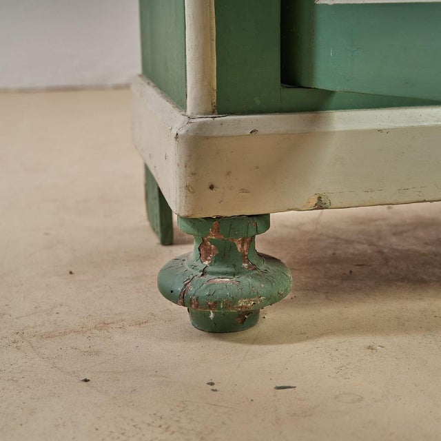 Vintage Green Cabinet in Wood For Sale - Image 5 of 9