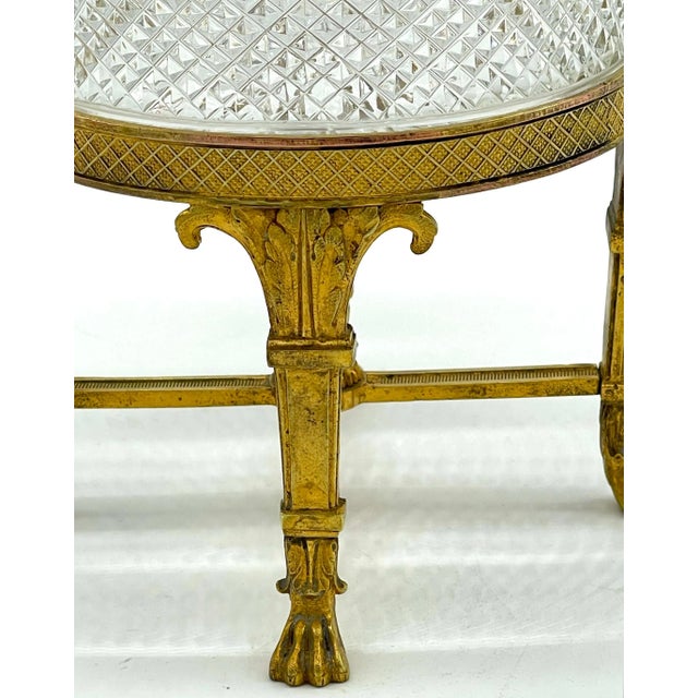 Empire Style Ormolu & Cut Crystal Compote/ Tazza For Sale - Image 10 of 12