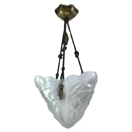 Art Deco Hanging Light attributed to Degué, 1930s For Sale - Image 10 of 10