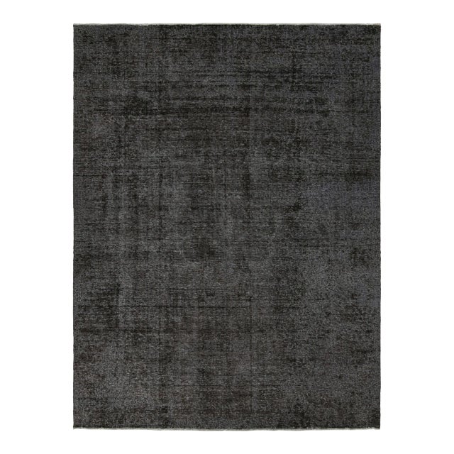 Vintage Persian Rug in Black and Gray, From Rug & Kilim For Sale
