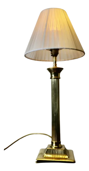 Tall Brass Corinthian Column Table Lamp, 1960s