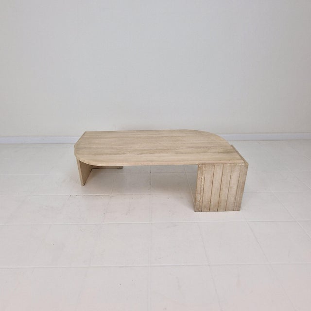 Italian Coffee Table in Travertine, 1980s For Sale - Image 13 of 13