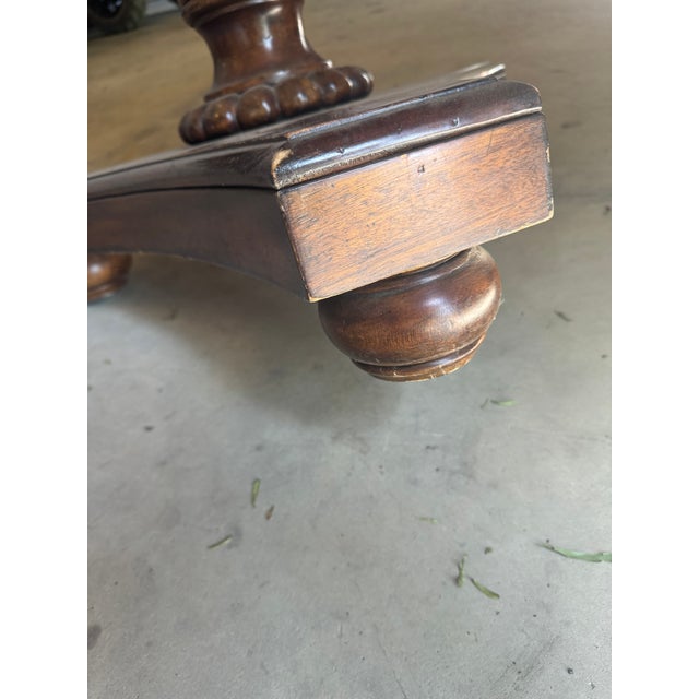 Round Pedestal Wood Table For Sale - Image 9 of 10