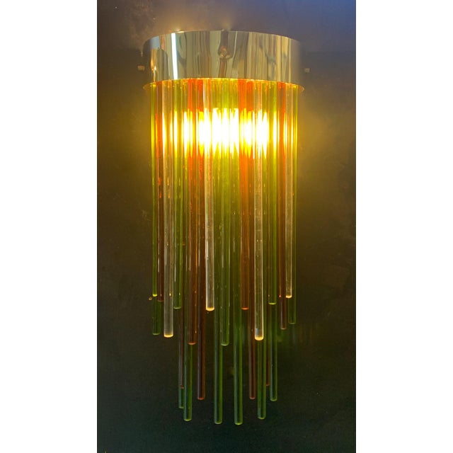 Yellow Altobosco Handmade Murano Glass Wall Lamps, 1970s, Set of 2 For Sale - Image 8 of 8