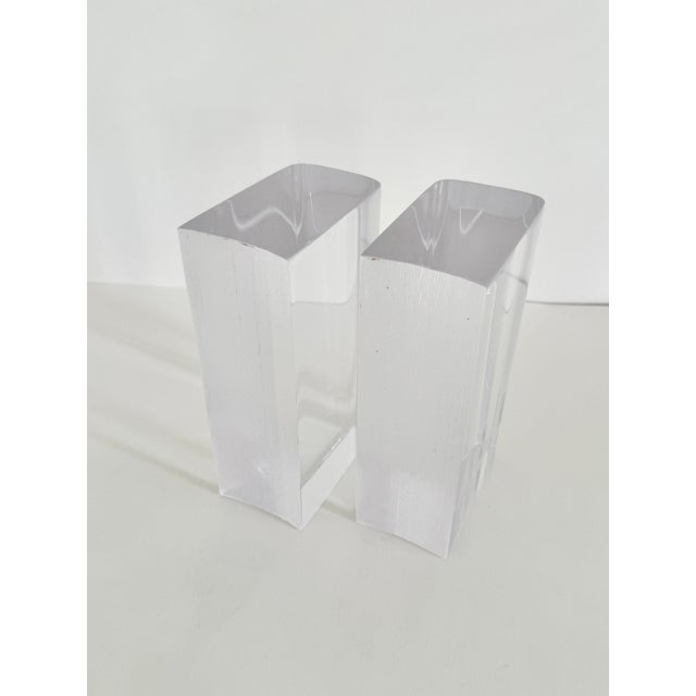 Mid-Century Modern Book Form Lucite Bookends, Pair, 1940s–1950s For Sale - Image 3 of 7