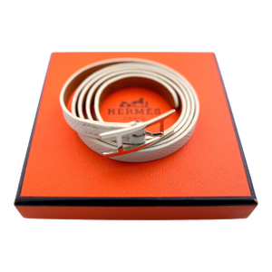Hermes Hapi 4 Tours White Togo Leather Bracelet, C. 2007
