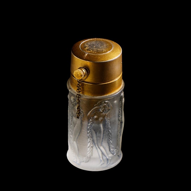 René Lalique Figurines Et Guirlandes Glass and Bronze Atomizer Perfume Bottle For Sale In Chicago - Image 6 of 6