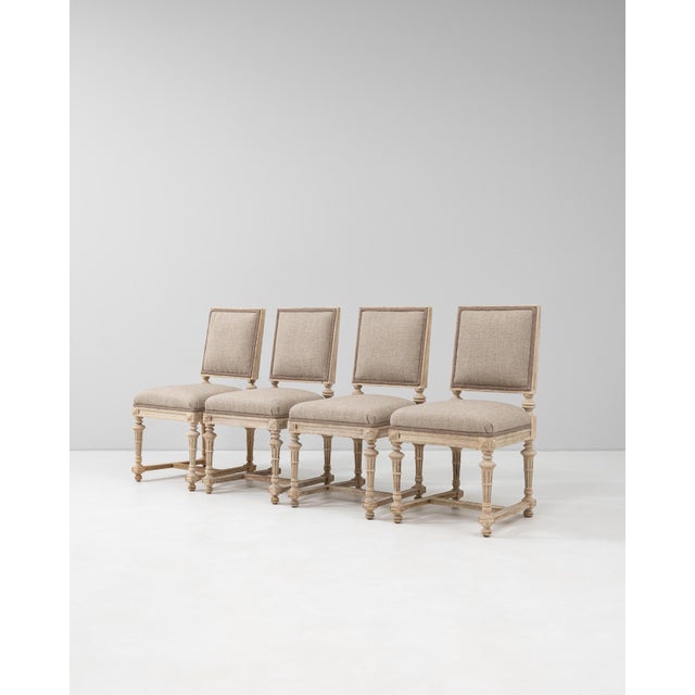 Wood 19th Century French Set Of Four Upholstered Dining Chairs For Sale - Image 7 of 18
