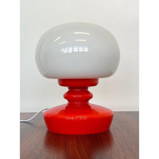 1970s Opaline Glass Mushroom Table Lamp by Stepan Tabery, Former Czechoslovakia, 1970s For Sale - Image 5 of 8