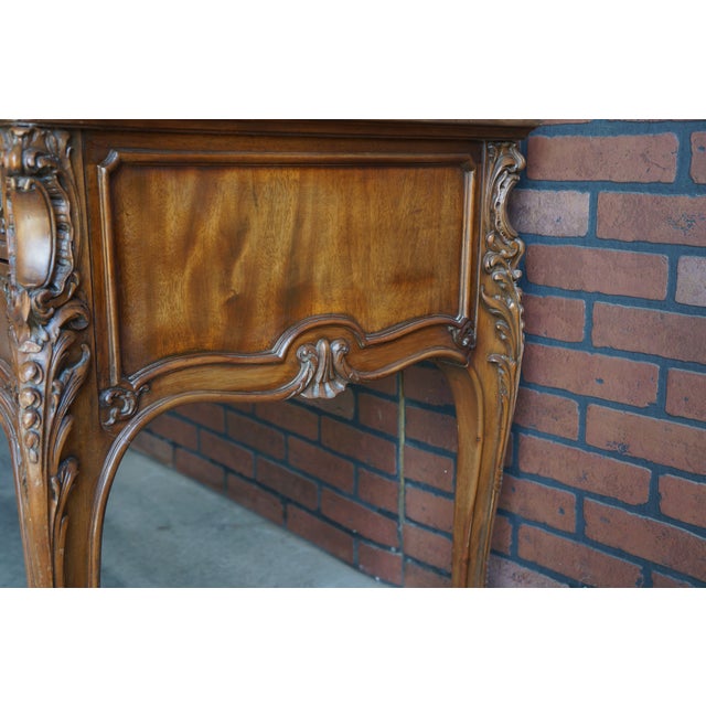 French Provincial Vintage Walnut French Style Writing Desk For Sale - Image 3 of 9