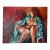 1983 Marcia Davis “Seated Nude With Blue Robe” Mixed Media Oil on Canvas Painting – Unframed For Sale