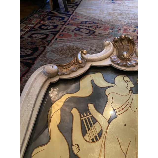 Early 20th Century Maison Jansen Verre églomisé French Style Mid Century Carved Gilt Mirror For Sale - Image 9 of 11