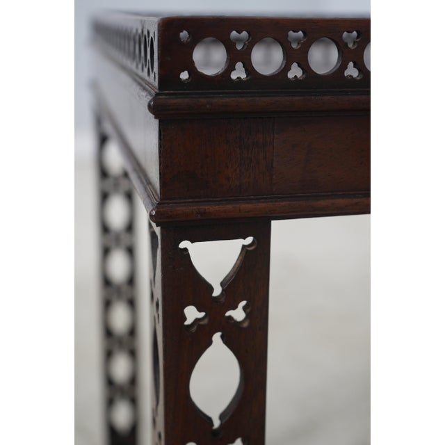 High Quality Vintage Mahogany Chinese Chippendale Tea Table For Sale - Image 11 of 13