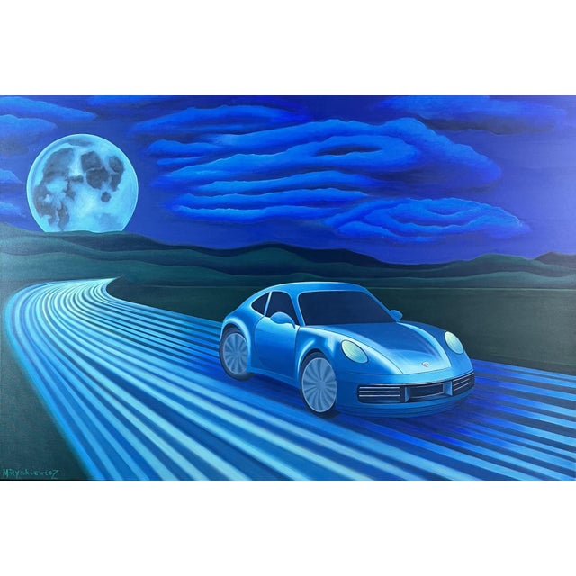 Marta Rynkiewicz, Moonline: Light and Gravity (Porsche 911), Acrylic on Canvas, 2025 For Sale - Image 7 of 7