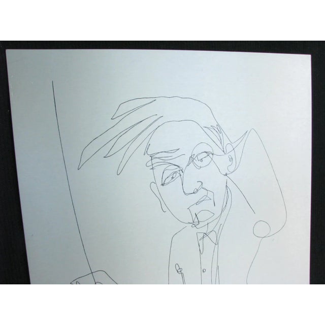 Unique etched metal art piece featuring figure line art of Hungarian-born Georg Solti (1912-1997), famed conductor and...