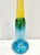 Bertil Vallien 1970s Bertil Vallien Swedish Blue Green Yellow Art Glass Vase for Kosta Boda For Sale - Image 4 of 13
